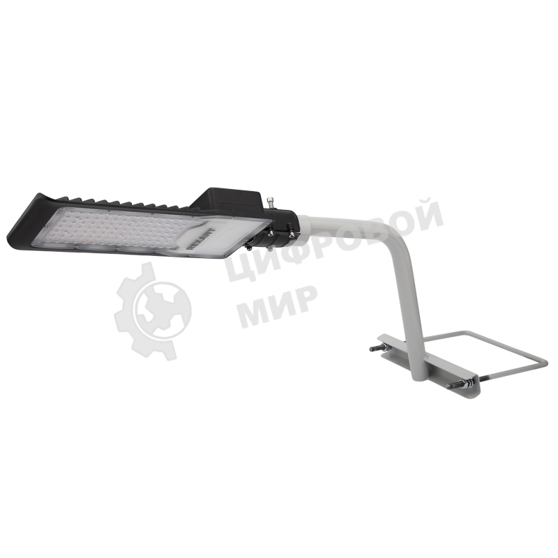 Кронштейн для консольного светильника Rexant приставного монтажа 1 хомутом серый (сталь 2мм, 625x460x280 Ø57)