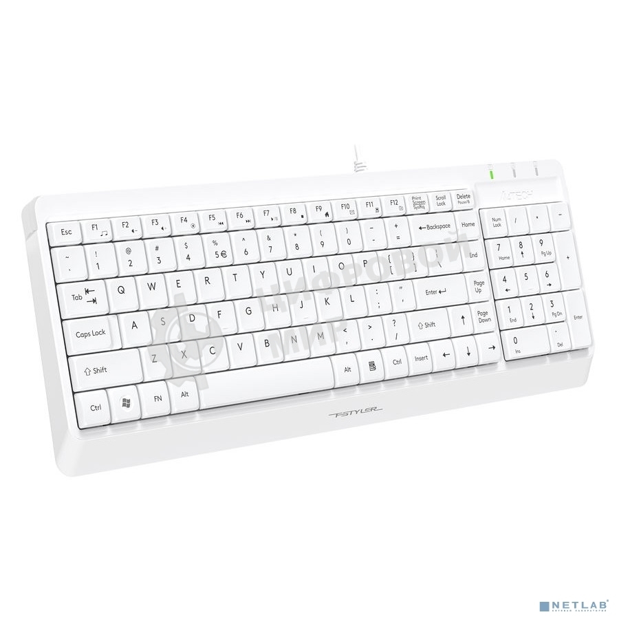 Комплект клавиатура+мышь A4Tech FStyler F1512 проводной, USB, 1200 DPI, белый