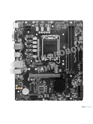 Материнская плата MSI PRO B760M-E DDR4, LGA 1700, Intel B760, 2xDDR4, 4xSATA, 1xM.2, 1xPCIe 4.0 x16, 1xPCIe 4.0 x1, 1xHDMI, 1xVGA, 1x1Gb LAN, 2xUSB-A 3.2 Gen 1, 4xUSB-A 2.0, 3x3.5 мм, 7.1, mATX