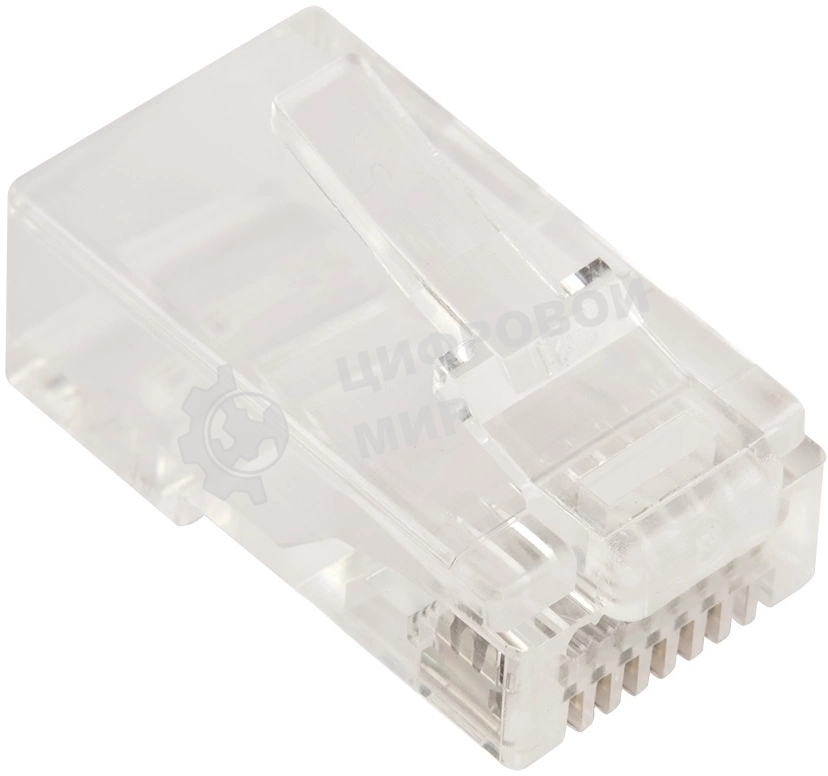 Коннектор LANMASTER RJ45 тип EZ, 8P8C, UTP, Cat.5e, универсальный, со вставкой, покрытие 50 микрон,100 шт.