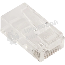 Коннектор LANMASTER RJ45 тип EZ, 8P8C, UTP, Cat.5e, универсальный, со вставкой, покрытие 50 микрон,100 шт.
