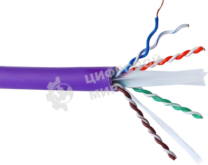 Кабель информационный Lanmaster LAN-6AUTP-HFLT-VI кат.6A UTP 4 пары 23AWG LSZH внутренний 305м фиолетовый