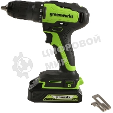Дрель-шуруповерт Greenworks GD24DD35K2, 20 В, 2 Ач, 35 Нм, бесщеточный