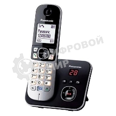 Телефон беспроводной (DECT) Panasonic KX-TG6821RUB черный, автоответчик,определитель номера,телефонный справочник 120 зап.
