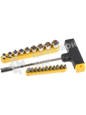 Набор STAYER 2540-H20  с Т-образной ручкой с насадками. 21 предмет