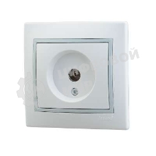 Розетка телевизионная СП Мира проходная белый/сер. Lezard 701-0215-129