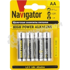 Элемент питания алкалиновый Navigator NBT-NE-LR6-BP4 (блист.4шт)
