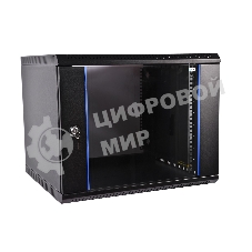 Шкаф телеком. настенный разборный 12U (600х650) дверь стекло,цвет черный (ШРН-Э-12.650-9005) (1коробка)