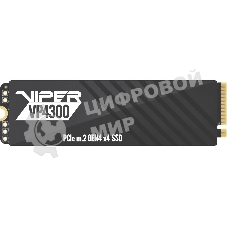 Накопитель SSD Patriot Viper VP4300, 1Tb, PCIe 4.0 x4, M.2 2280, NVMe, R/W 7400/5500, с радиатором
