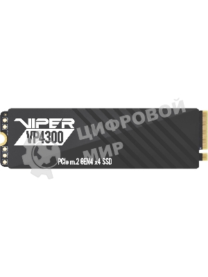 Накопитель SSD Patriot Viper VP4300, 1Tb, PCIe 4.0 x4, M.2 2280, NVMe, R/W 7400/5500, с радиатором