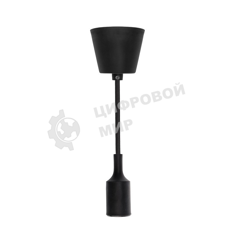 Патрон Rexant E27 силиконовый со шнуром 1 м черный