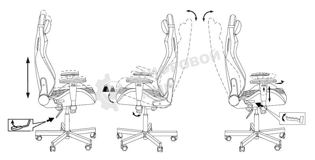 Кресло игровое Бюрократ Knight Outrider Light-20 черный с подголов. крестовина металл