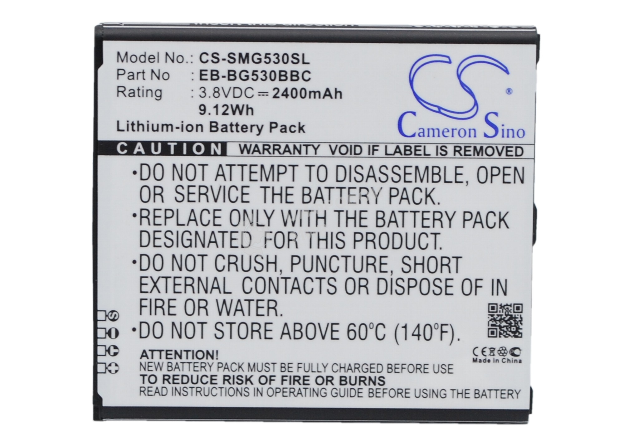 Аккумулятор CameronSino CS-SMG530SL EB-BG530BBC для Samsung Galaxy Grand Prime (SM-G530H, SM-G5309W)