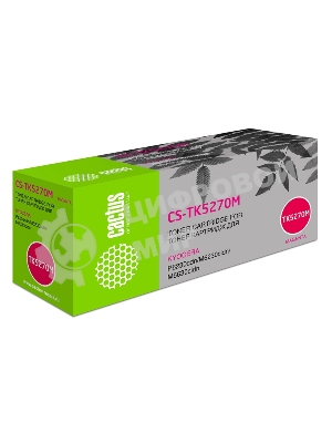 Картридж лазерный Cactus CS-TK5270M пурпурный (6000 стр.) для Kyocera ECOSYS P6230cdn, M6230cidn, M6630cidn