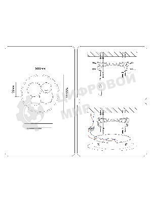 Светильник Ambrella light FL4802 WH/BK белый/черный 3000K-6400K 70W D500*95 (ПДУ ИК)