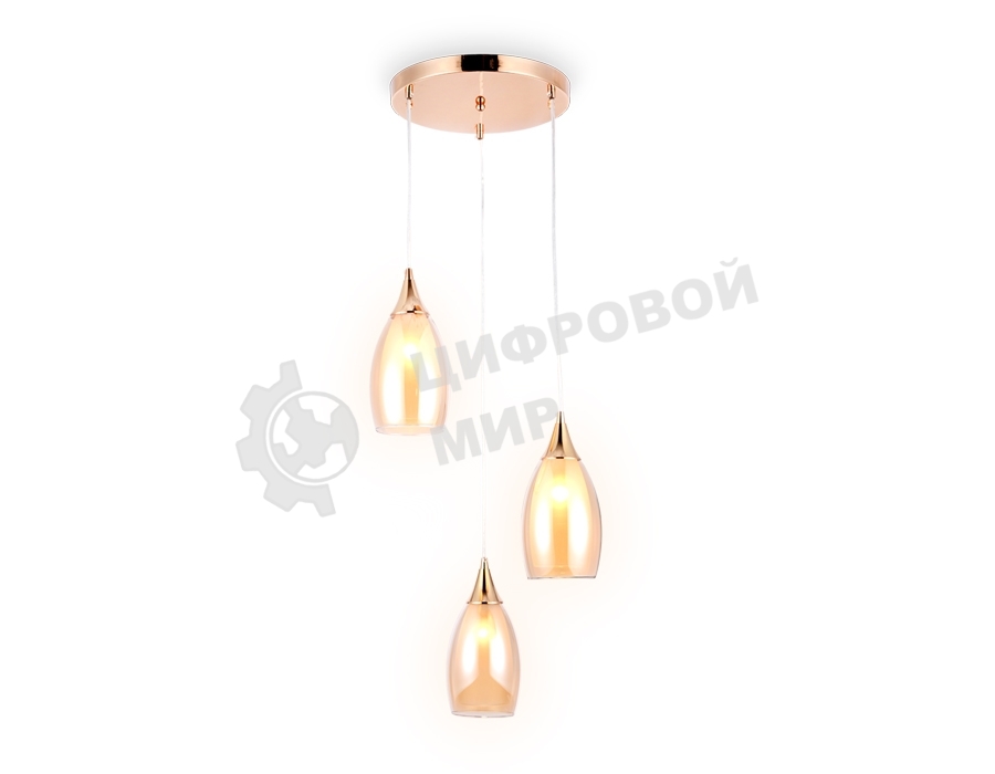 Светильник Ambrella light TR3549/3 GD/TI золото/янтарь E14 max 40W 370*130*1000