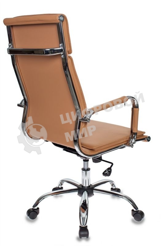 Кресло руководителя Бюрократ CH-993/camel светло-коричневый, искусственная кожа, крестовина хромированная