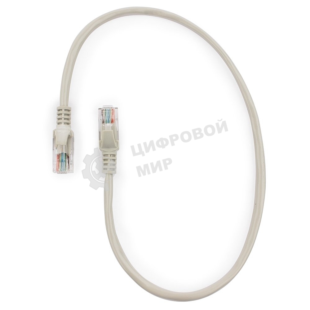 Патч-корд UTP Cablexpert cat.5e, 0.5м, литой, многожильный, серый