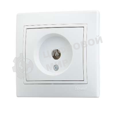 Розетка телевизионная СП Мира проходная белый/белый Lezard 701-0202-129