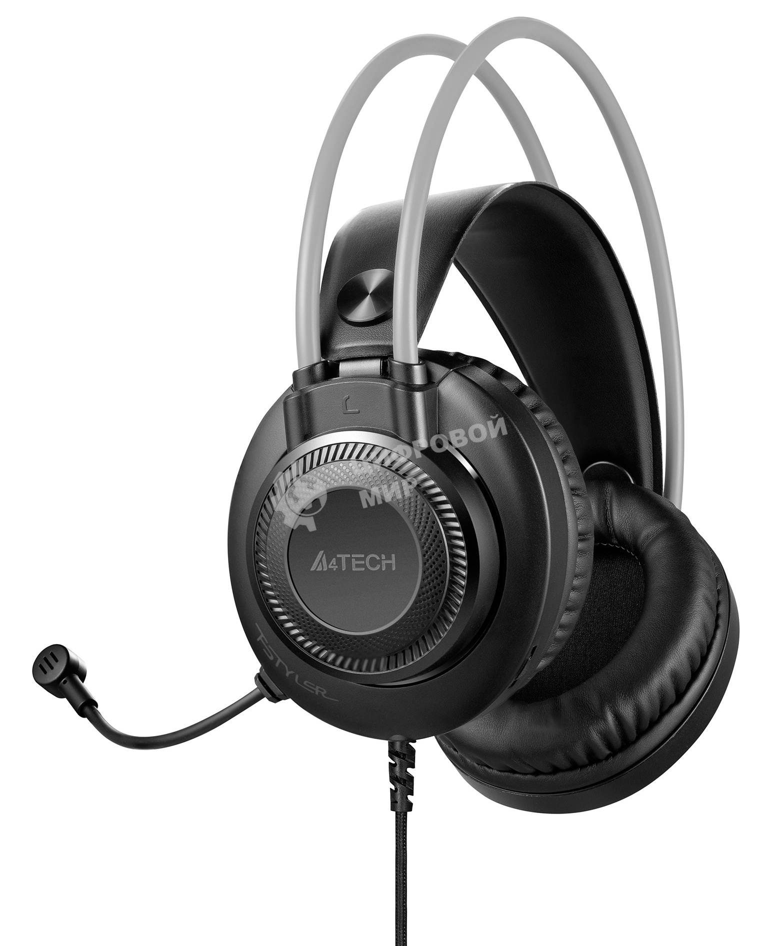 Гарнитура проводная с микрофоном A4Tech Fstyler FH200i серый 1.8м накладные оголовье (FH200I GREY)