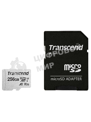 Флеш карта microSD 256Gb Transcend microSDXC Class 10 UHS-I U3, V30, A1, (SD адаптер), TLC