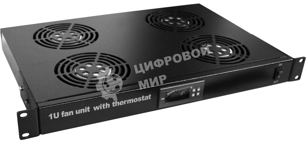 Блок вентиляторов Lanmaster (TWT-CBB-FANB4-RACK-T) 4 вент. с контроллером черный (упак.:1шт)