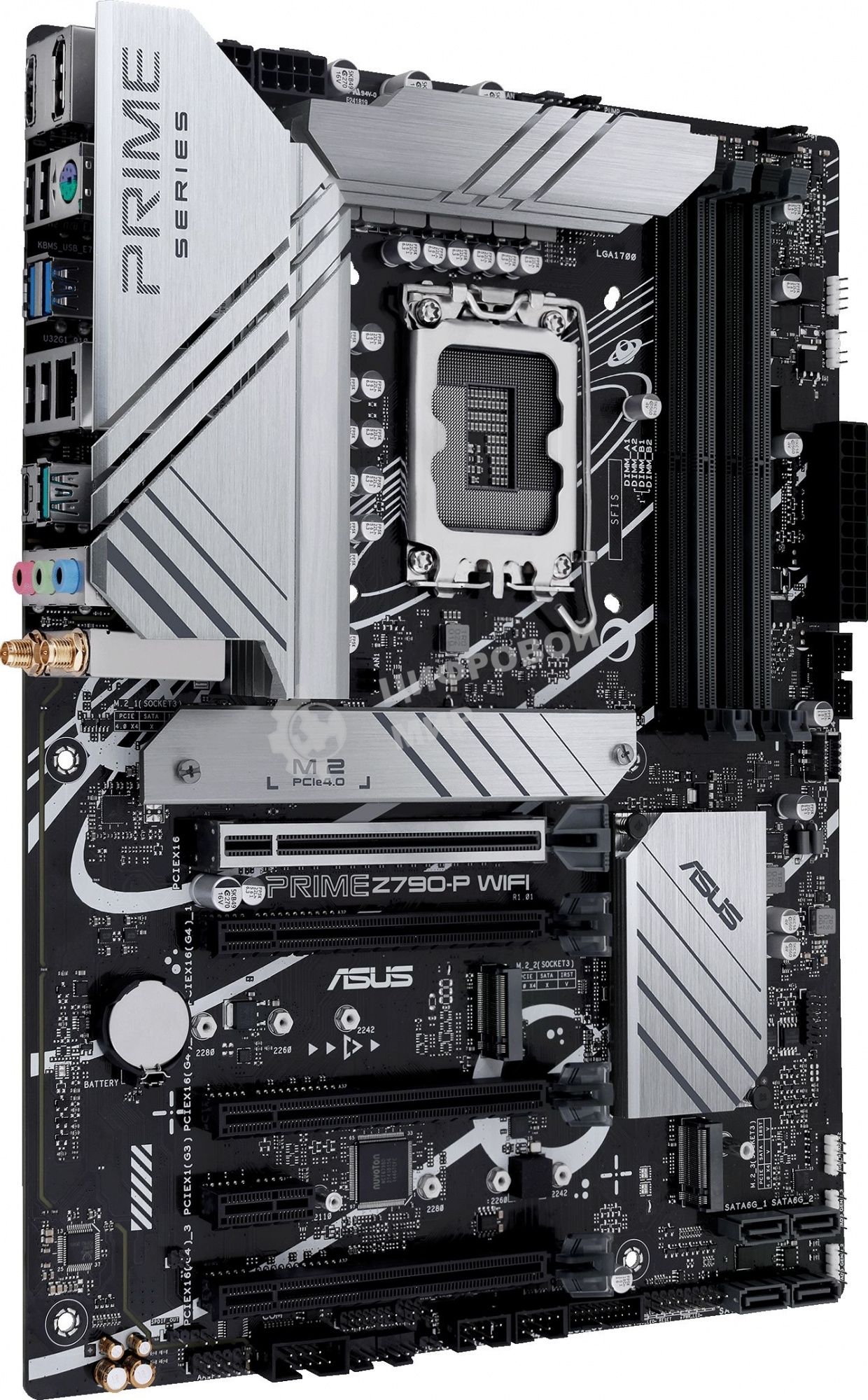 Материнская плата ASUS PRIME Z790-P WIFI, LGA 1700, Intel Z790, 4xDDR5, 4xSATA, 3xM.2 PCIe 4.0 x4, 1xPCIe 5.0 x16, 3xPCIe x4, 1xPCIe x1, 1xHDMI, 1xDP, 1xUSB-C 3.2 Gen 2, 1xUSB 3.2 Gen 2, 2xUSB 3.2 Gen 1, 4xUSB 2.0, 1x 2.5Gb LAN, 3x3.5 мм, 7.1, ATX