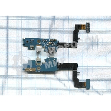 Шлейф разъема питания с аудио-разъемом для iPhone 5C черный