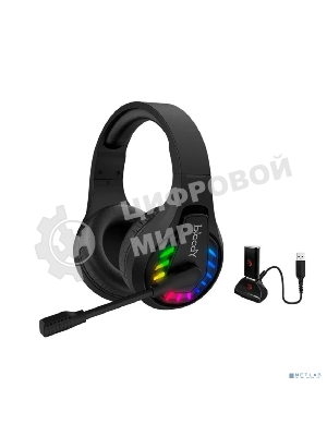 Гарнитура Bloody GR230 чёрный, беспроводная + проводная, радиоканал, до 40 ч, подсветка