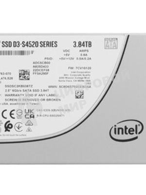 Накопитель SSD Intel D3-S4520 SSDSC2KB038TZ01, 3.84Tb, SATA III, 2.5
