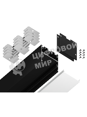 Алюминиевый профиль Ambrella light GP3050BK черный 2000*42*45