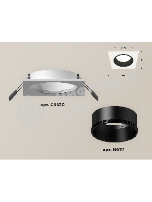 Комплект встраиваемого светильника Ambrella light XC6520002 SWH/SBK белый песок/черный песок MR16 GU5.3 (C6520, N6111)