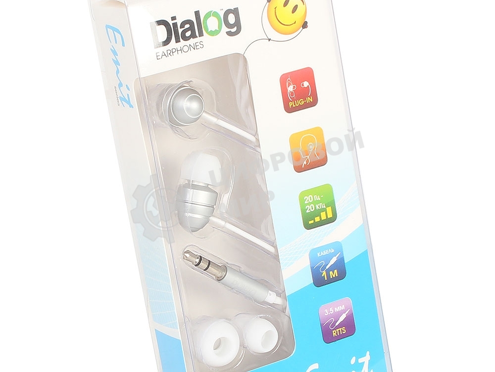 Наушники проводные Dialog EP-F55 серебристый, внутриканальные, Jack 3.5 мм