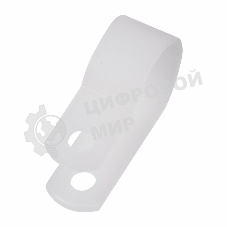 Кабельная скоба под винт Rexant 16 мм, белая, упаковка 50 шт.