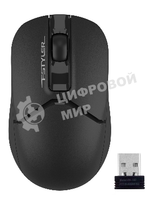 Мышь беспроводная A4Tech Fstyler FG12 черный, 1200 dpi, радиоканал, USB, кнопки - 3
