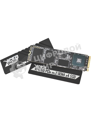 Накопитель SSD Patriot Viper VP4300, 1Tb, PCIe 4.0 x4, M.2 2280, NVMe, R/W 7400/5500, с радиатором