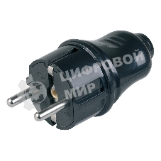 Вилка прямая ВПп10-02-Ст разборная с заземл. контактом 16А черный IEK EVP10-16-01-K02