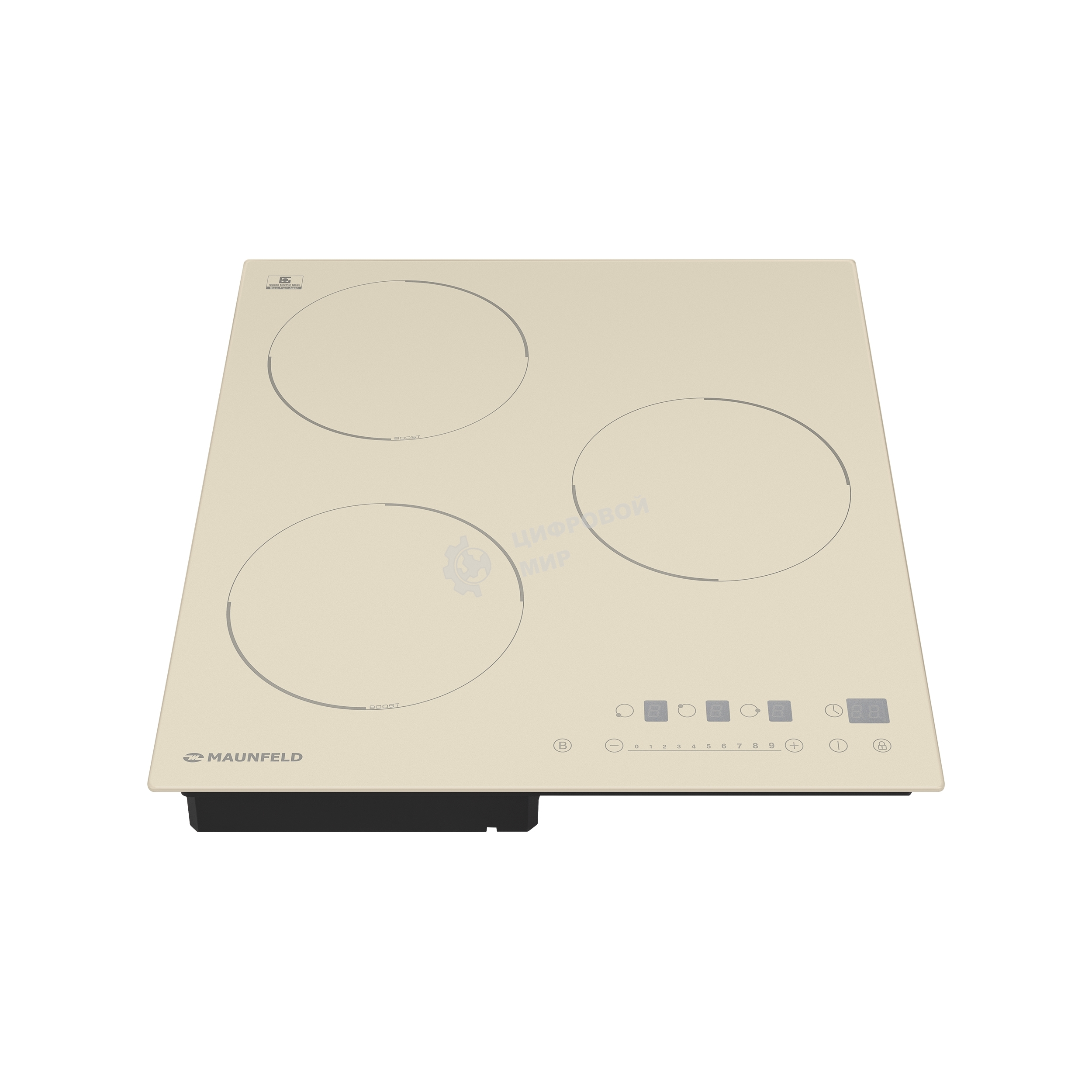Индукционная варочная панель Maunfeld EVI.453-BG, конфорок: 3 шт., стеклокерамика, независимая, бежевый