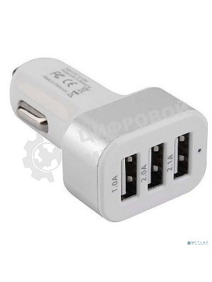 Адаптер питания Cablexpert MP3A-UC-CAR17, 12V->5V 3-USB, 2.1/2/1A