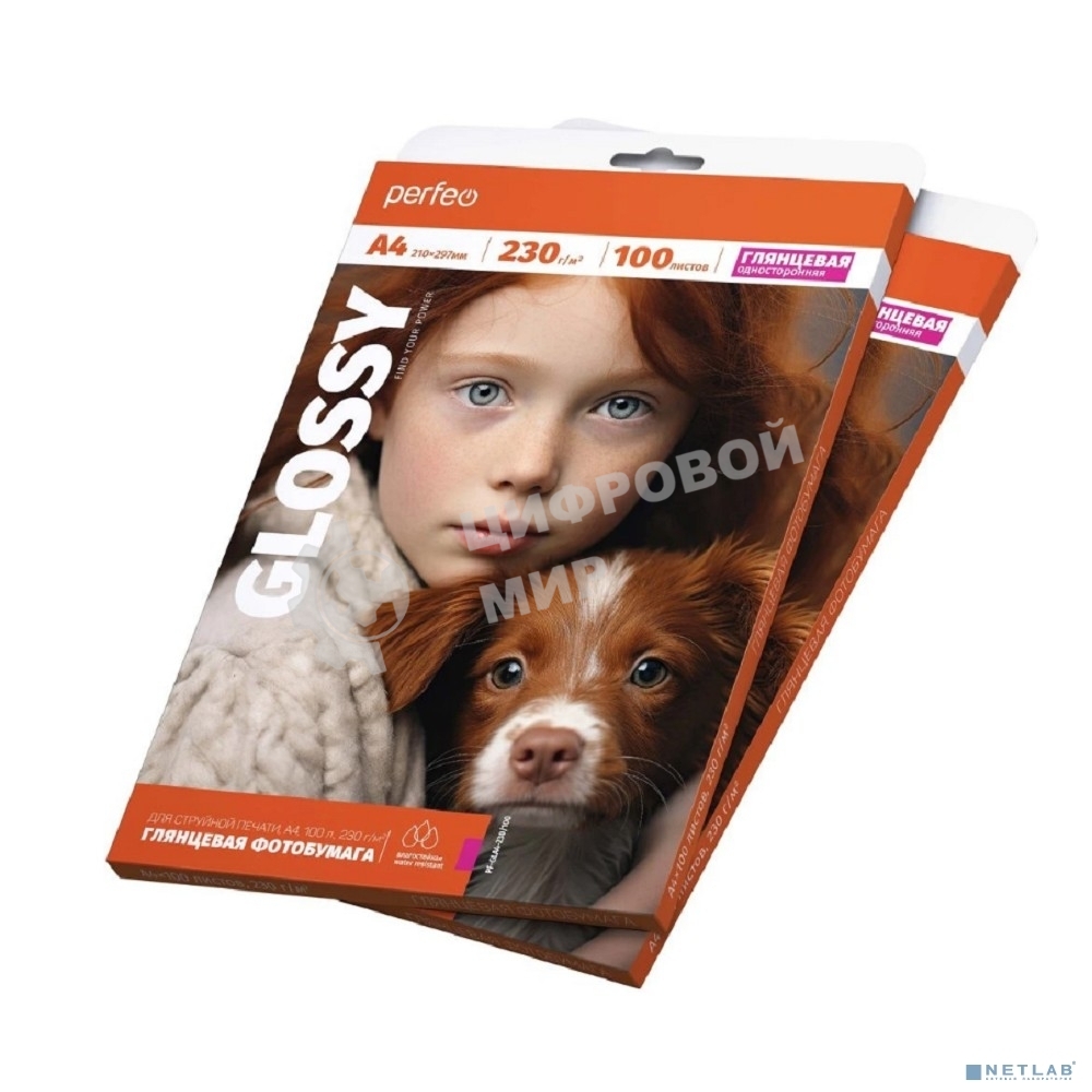 Фотобумага Perfeo А4 230 г/м2 глянцевая 100л (PF-GLA4-230/100) (G14)