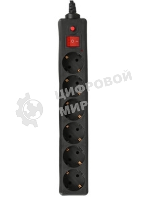 Сетевой фильтр Buro 600SH-16-5-B 5 м, 6 розеток, черный, коробка