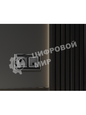 Комплект механизма телефонной розетки ALFA Антрацит серый RJ-11(4P4C) с шторкой QUANT (AP6620, VM190) MA662030