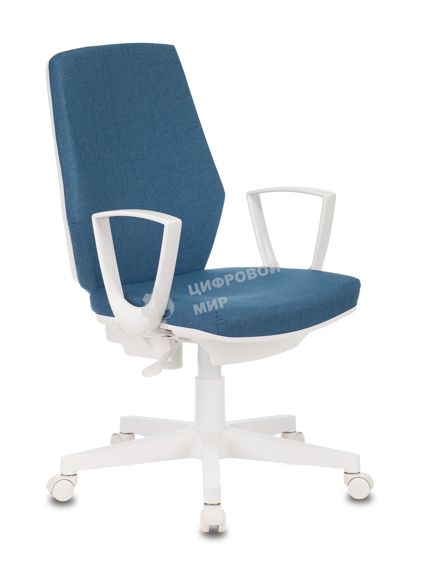 Кресло компьютерное Бюрократ CH-W545 синий 38-415, крестовина пластик, пластик белый
