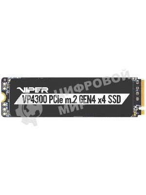 Накопитель SSD Patriot Viper VP4300, 1Tb, PCIe 4.0 x4, M.2 2280, NVMe, R/W 7400/5500, с радиатором