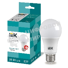 Лампа cветодиодная LED IEK LLE-A80-25-230-40-E27 A80 шар 25Вт 230В 4000К E27