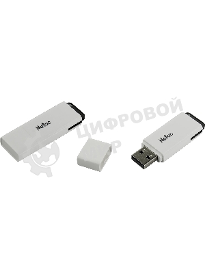 Флешка USB Netac U185 (NT03U185N-064G-20WH), 64Gb, USB 2.0, R/W 25/10, белый/серый