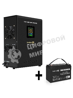 Комплект источника бесперебойного питания Exegate EX295997RUS + батарея 100Aч EX282985RUS 1шт (инвертор, синус, для котла, настенный) ExeGate FineSine SX-1000.LCD.AVR.2SH <1000VA/600W, чистая синусоида, цветной LCD-дисплей, AVR, 2*Schuko, линейно-интерактивный, крепление настенное/универсальное, черный> + батарея ExeGate DT 12100 (12В, 100Ач) 1шт