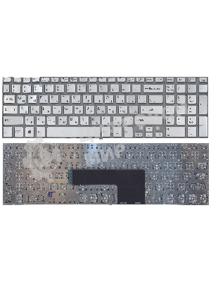 Клавиатура для ноутбука Sony FIT 15 SVF15 серебристая с подсветкой