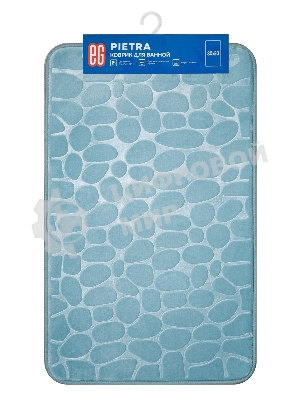 Коврик для ванной Еврогарант Pietra, 50х80 см, аквамарин, память формы