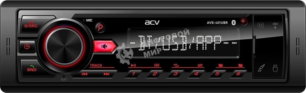Автомагнитола ACV AVS-401UBR 1DIN 4x50Вт v5.0 AUX 2 (43341)